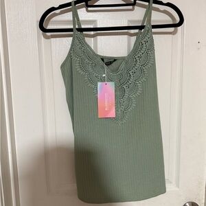 BloomChic Olive Lace Detail Camisole